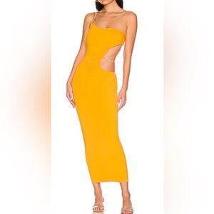 WeWoreWhat One Shoulder Yellow Dress